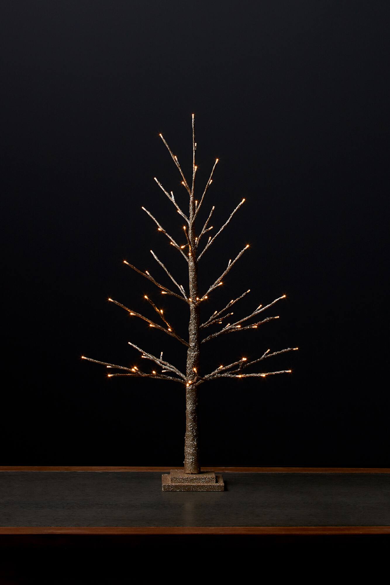 3ft. Pre-Lit Gold Twig Artificial Christmas Tree, Warm White LED Lights